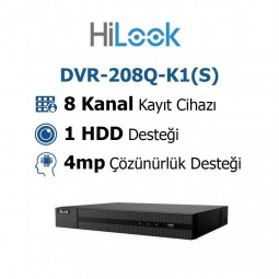 Hilook DVR-208Q-K1(S) 8 Kanal 4mp Dvr Kayıt Cihazı